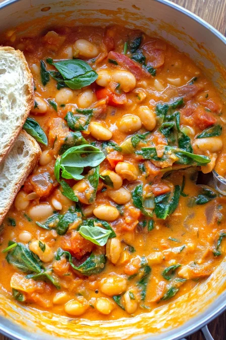 Creamy Vegan Tomato White Bean Stew