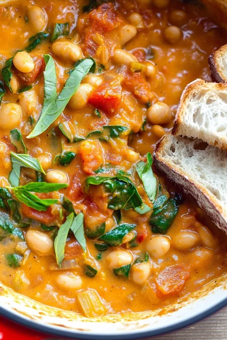 Creamy Vegan Tomato White Bean Stew