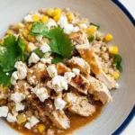 Street Corn Chicken Rice Bowl with Grains and Feta