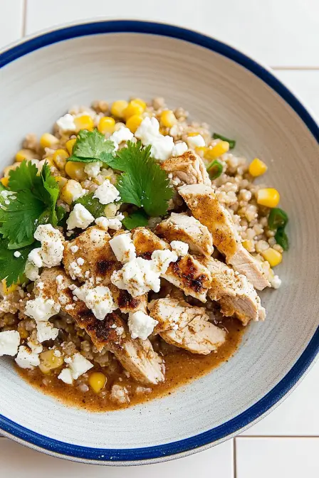 Flavor Packed Street Corn Chicken Rice Bowl