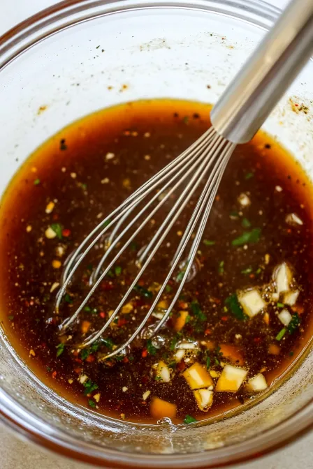 Whisking a Flavorful Marinade for Huli Huli Chicken.