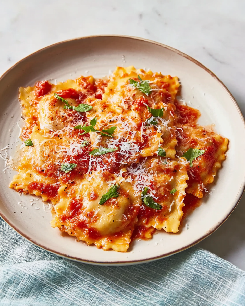 Slow Cooker Ravioli Lasagna