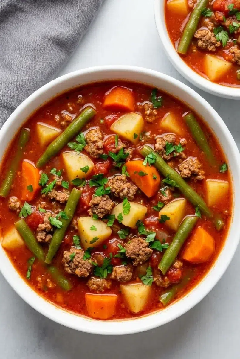 Ground Beef and Vegetable Soup