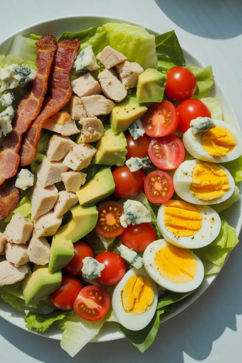 High Protein Cobb Salad with Turkey Bacon