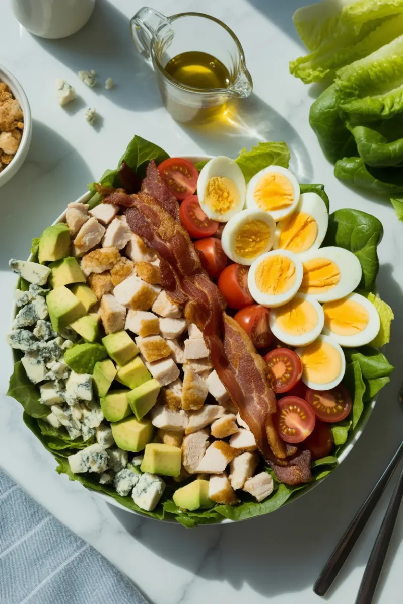 High Protein Cobb Salad with Turkey Bacon Recipe