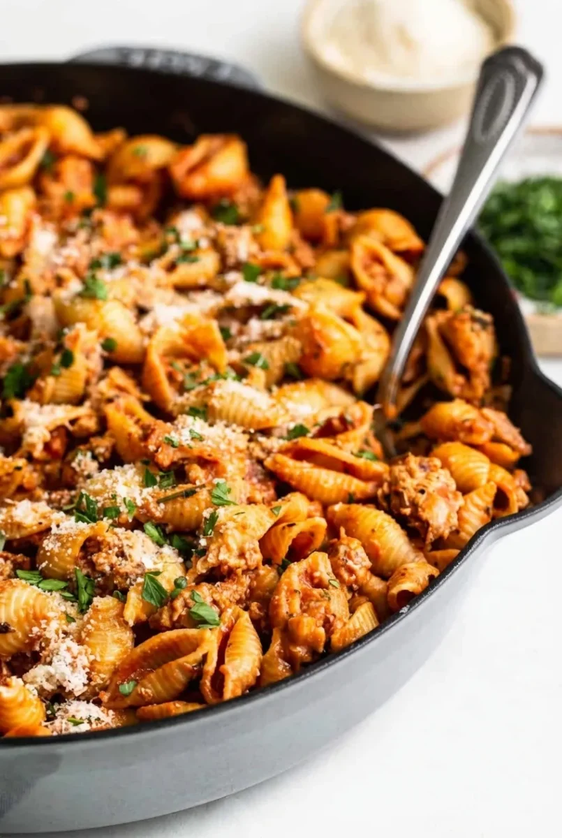 High Protein Ground Turkey Pasta Skillet (3)