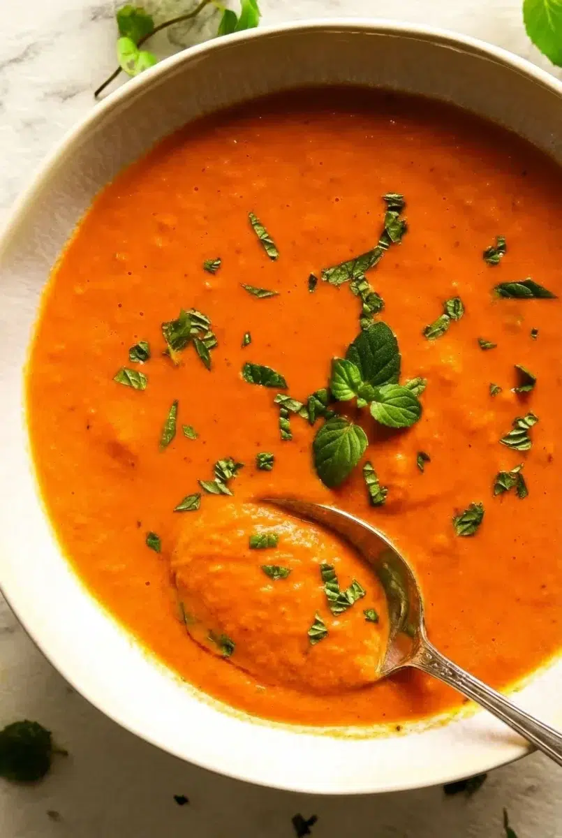 High Protein Tomato Basil Soup Recipe