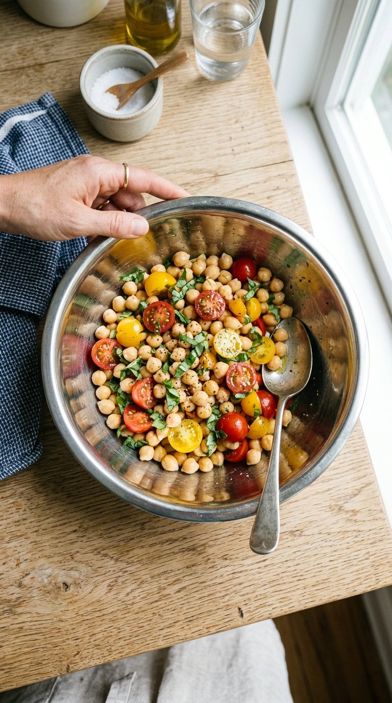 Chickpea and Tomato Salad with Fresh Basil