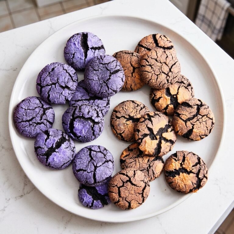 Black Cocoa Crinkle Cookies (Purple & Orange Halloween Crinkles)