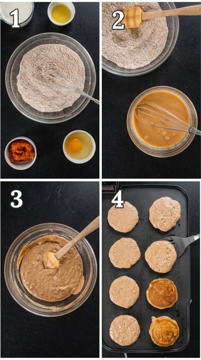Fluffy Pumpkin Pancakes- steps