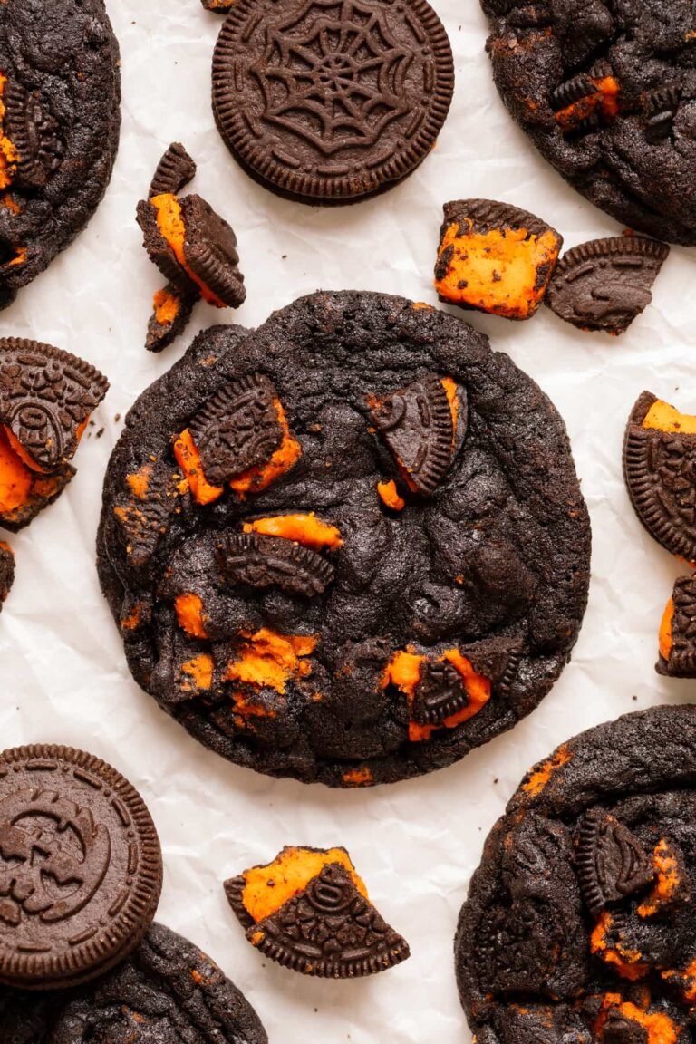 Halloween Oreo Cookies (Giant Black Cocoa Oreo Cookies) baked