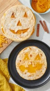 jack-o’-lantern quesadillas